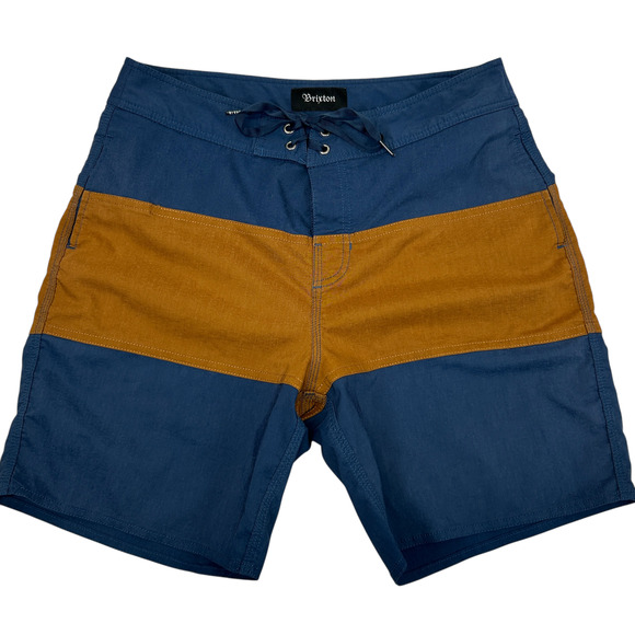 Brixton Board Shorts Mens 30 Blue Swim Swimming Swimmer Surfer Surfing BRXTN - Picture 1 of 5